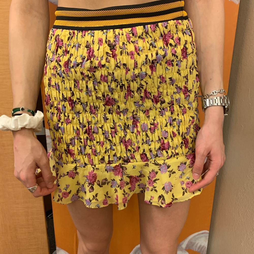 For Love and Lemons yellow floral skirt